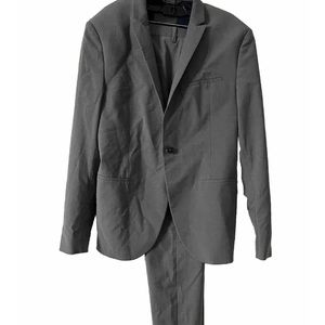 Zara Man Men’s Grey Suit Blazer & Pants 36” Jacket 36” Shoulder, pant inseam